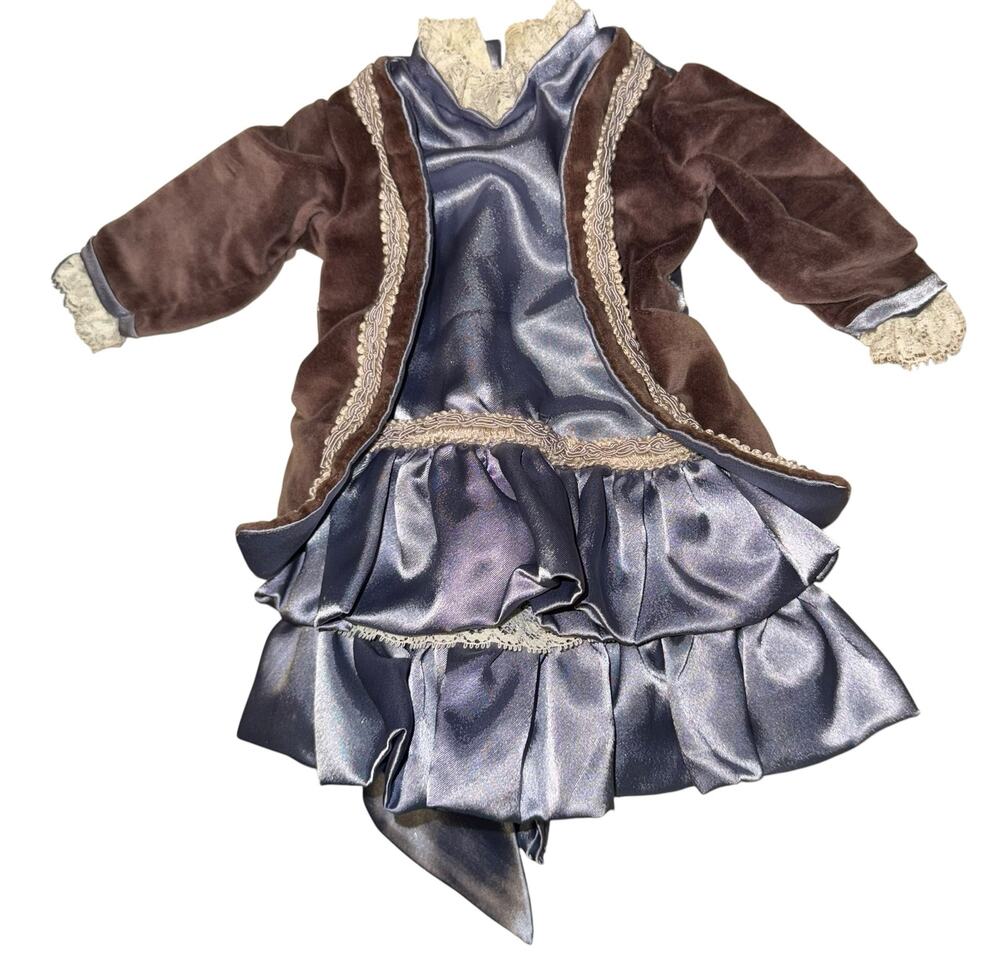 Vintage Fancy Dress For Antique French Or‎ German Bisque Doll Victorian Lace
